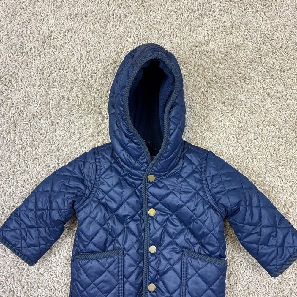 Ralph Lauren navy hooded barn bunting sz 3 months - Picture 3 of 7